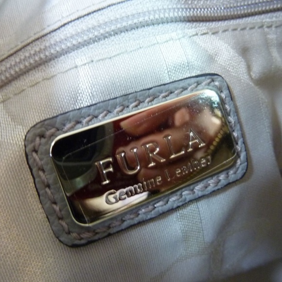 Furla Jo Sabbia Soft Gray Pebbled Leather Shoulder Bag/Crossbody Bag/Hobo Bag - Picture 11 of 12